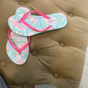 Lilly Pulitzer Pink Sandals with Floral Print
